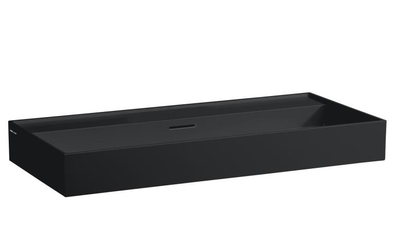 Раковина для ванной Laufen Kartell 100х46 см без отверстий шлифованная керамика черный матовый H8163377161091