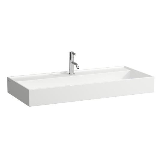 Раковина для ванної Laufen Kartell 100х46 см із 1 отвором шліфована кераміка білий з покриттям LCC H8163374001111
