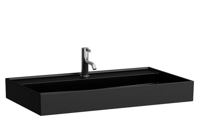Раковина для ванной Laufen Kartell 100х46 см с 1 отверстием шлифованная керамика черный глянцевый H8163370201111