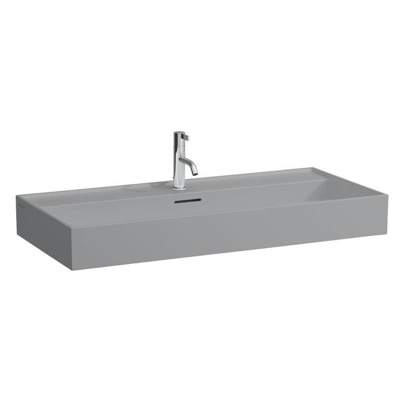 Раковина для ванної Laufen Kartell 100х46 см з 1 отвором шліфована кераміка графіт матовий H8163377581041