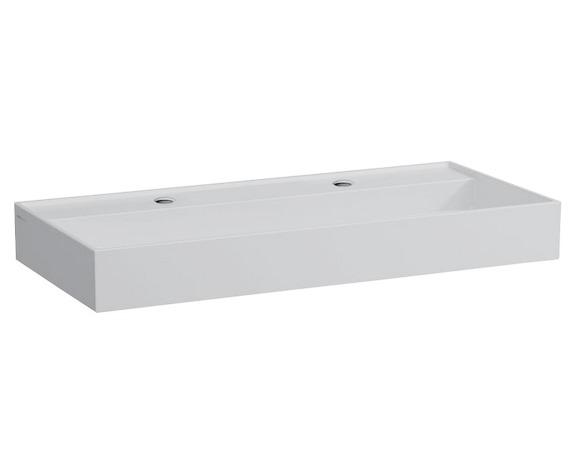 Раковина для ванной Laufen Kartell 100х46 см с 2 отверстиями шлифованная керамика серый матовый H8163377591151