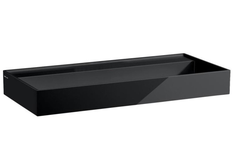 Раковина для ванної Laufen Kartell 100х46 см без отворів шліфована кераміка чорний глянсовий H8163370201121