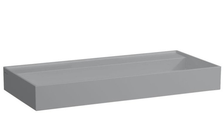 Раковина для ванної Laufen Kartell 100х46 см без отворів шліфована кераміка графіт матовий H8163377581121