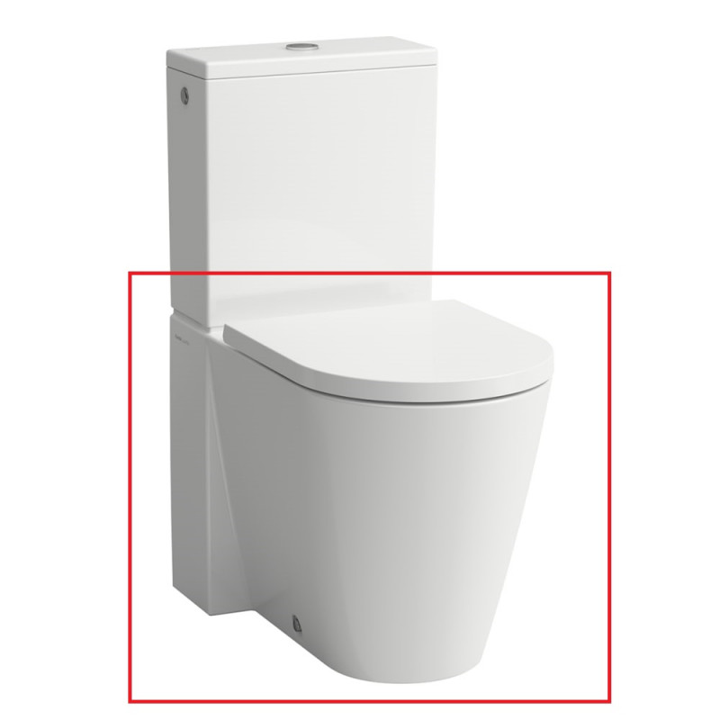 Чаша унитаза-компакта напольного Laufen Kartell безободковый 37х66 см санитарная керамика белый с покрытием LCC H8243374002311