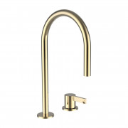 Смеситель для раковины Laufen Kartell однорычажный на 2 отверстия золото с PVD-покрытием H3113320012201
