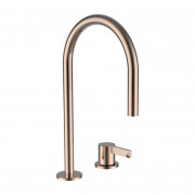 Змішувач для раковини Laufen Kartell одноважільний на 2 отвори рожеве золото з PVD-покриттям H3113320822201