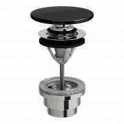 Донный клапан для раковины Laufen push-open с керамической накладкой черный глянцевый H8981920200001