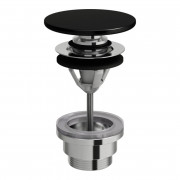 Донный клапан для раковины Laufen push-open с керамической накладкой черный матовый H8981927160001