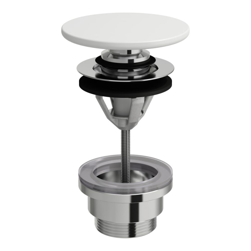 Донный клапан для раковины Laufen push-open с керамической накладкой белый матовый H8981927570001