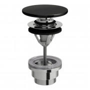 Донний клапан для раковини Laufen push-open з керамічною накладкою чорний глянсовий H8981920200001