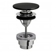 Донный клапан для раковины Laufen push-open с керамической накладкой черный глянцевый H8981920200001