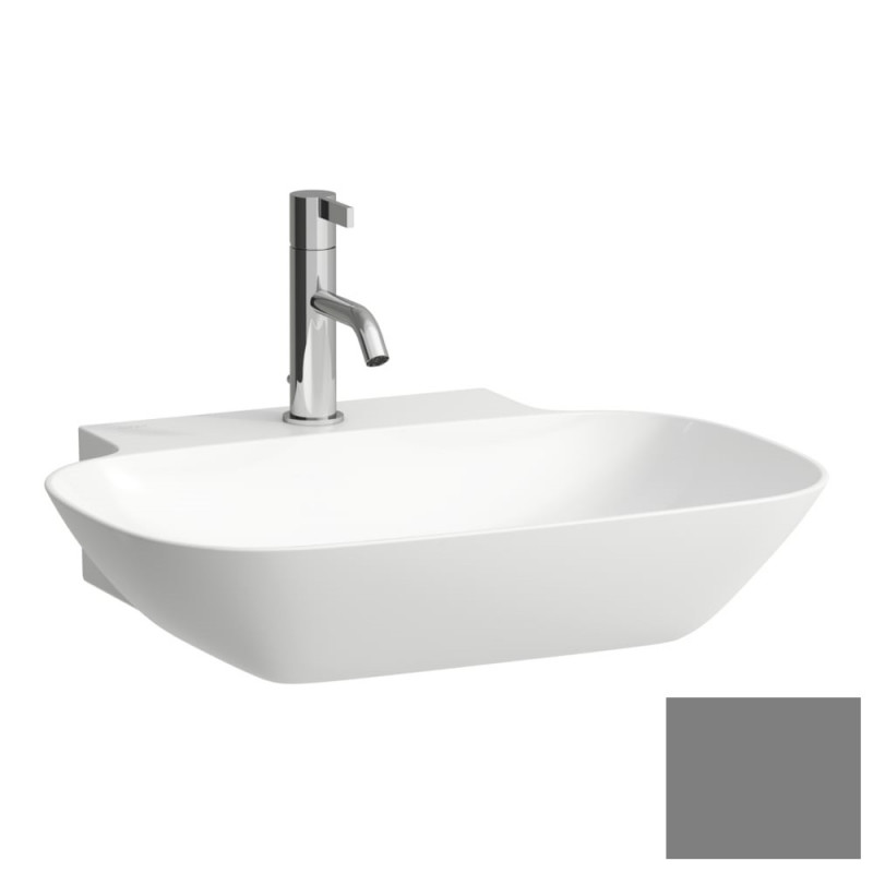 Раковина для ванной Laufen Ino 56х45 см с 1 отверстием шлифованная керамика графит матовый H8163027581111