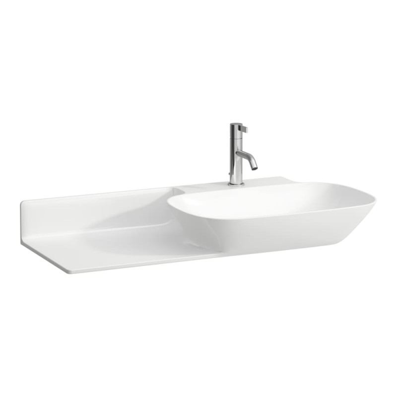 Раковина для ванной Laufen Ino 90х45 см с 1 отверстием полка слева керамика белый с покрытием LCC H8133014001111