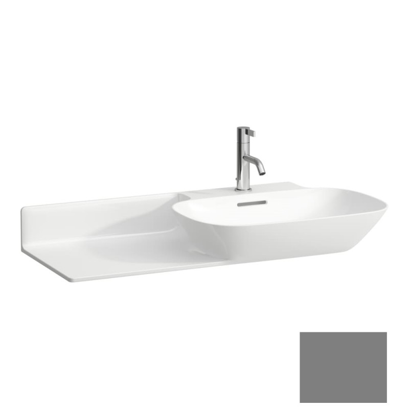 Раковина для ванной Laufen Ino 90х45 см с 1 отверстием полка слева керамика графит матовый H8133017581041