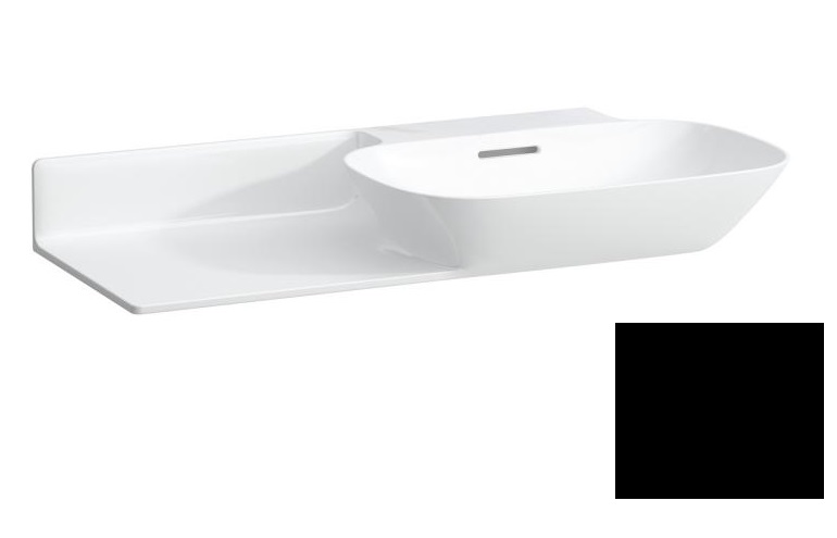 Раковина для ванної Laufen Ino 90х45 см без отворів полиця зліва кераміка чорний матовий H8133017161091
