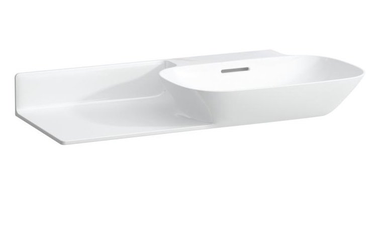 Раковина для ванной Laufen Ino 90х45 см без отверстий полка слева керамика белый H8133010001091