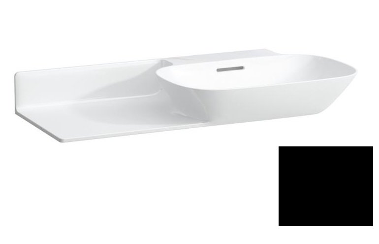 Раковина для ванной Laufen Ino 90х45 см без отверстий полка слева керамика черный матовый H8133017161091