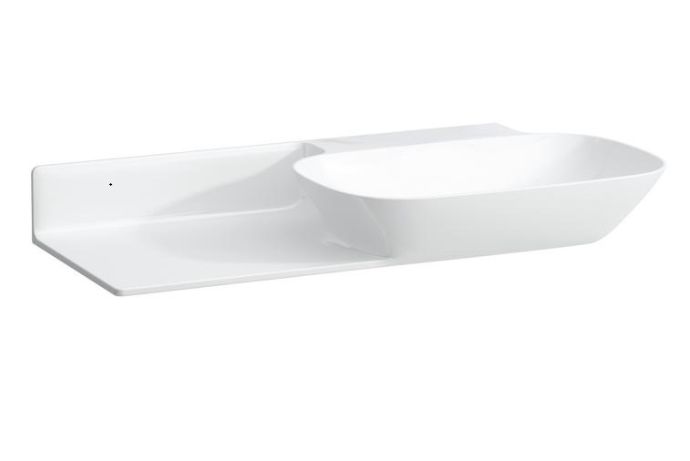 Раковина для ванной Laufen Ino 90х45 см без отверстий полка слева керамика белый с покрытием LCC H8133014001121