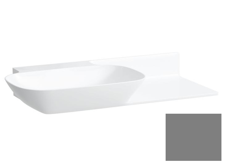 Раковина для ванной Laufen Ino 90х45 см без отверстий полка справа керамика графит матовый H8133027581121