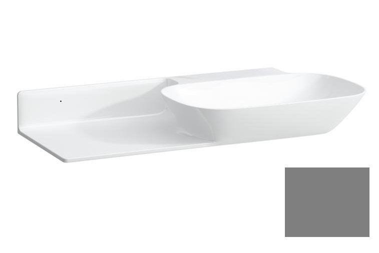 Раковина для ванной Laufen Ino 90х45 см без отверстий полка слева керамика графит матовый H8133017581121