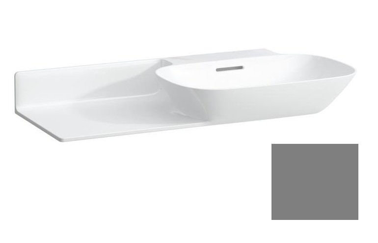 Раковина для ванної Laufen Ino 90х45 см без отворів полиця зліва кераміка графіт матовий H8133017581091