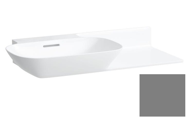 Раковина для ванної Laufen Ino 90х45 см без отворів полиця праворуч кераміка графіт матовий H8133027581091