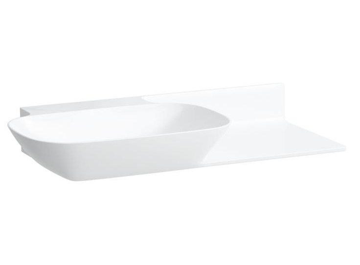 Раковина для ванної Laufen Ino 90х45 см без отворів полиця праворуч кераміка білий з покриттям LCC H8133024001121