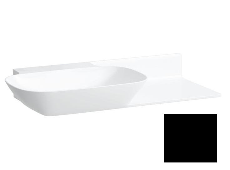 Раковина для ванної Laufen Ino 90х45 см без отворів полиця праворуч кераміка чорний матовий H8133027161121