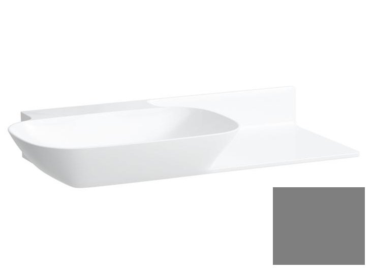 Раковина для ванной Laufen Ino 90х45 см без отверстий полка справа керамика графит матовый H8133027581121