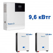 Система автономного живлення Tervix BANKA 9,6 кВтг - інвертор 5кВ + акумулятор 48В 100 Аг 2 шт 693220