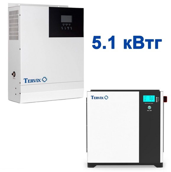 Система автономного живлення Tervix BANKA 5,1 кВтг - інвертор 5кВ + акумулятор 51,2В 100 Аг 693411