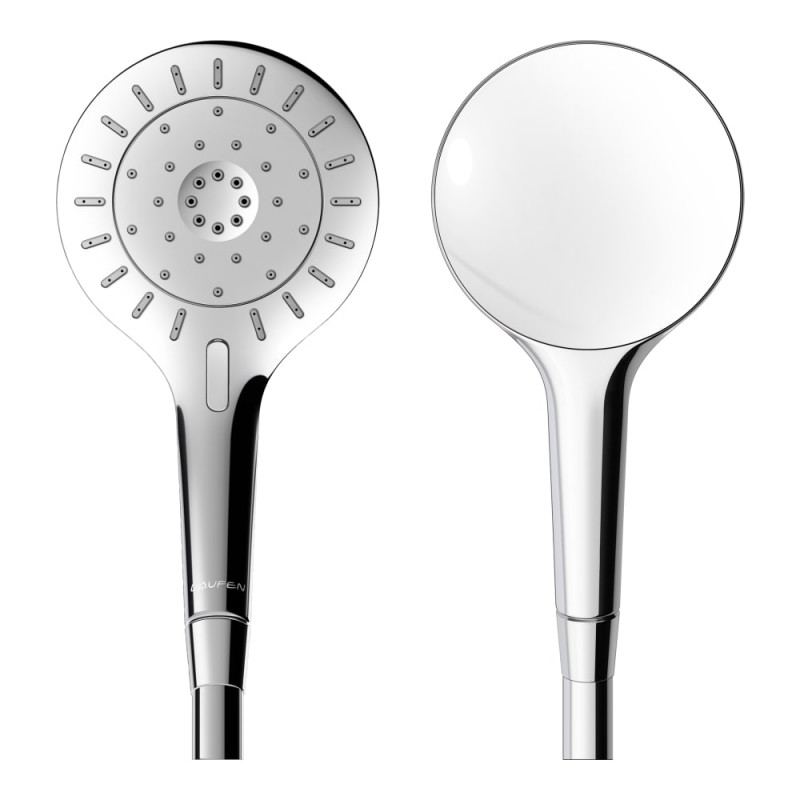 Душова лійка Laufen MyTwin ⌀120 мм 3 режими з RubiClean та Ecochoice хром/білий H3619820843711