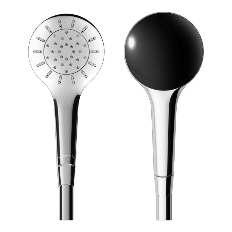 Душевая лейка Laufen MyTwin ⌀100 мм 1 режим с RubiClean и Ecochoice хром/черный H3619820741511