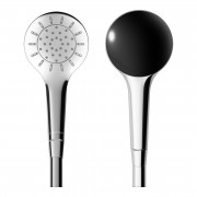 Душевая лейка Laufen MyTwin ⌀100 мм 1 режим с RubiClean и Ecochoice хром/черный H3619820741511