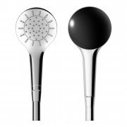 Душевая лейка Laufen MyTwin ⌀100 мм 1 режим с RubiClean и Ecochoice хром/черный H3619820741511