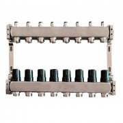 Коллектор для теплого пола Tervix Pro Line на 8 контуров без расходомеров нержавеющая сталь 501008