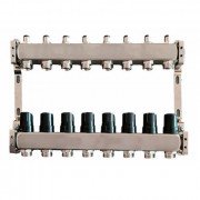 Коллектор для теплого пола Tervix Pro Line на 8 контуров без расходомеров нержавеющая сталь 501008