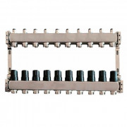 Коллектор для теплого пола Tervix Pro Line на 10 контуров без расходомеров нержавеющая сталь 501010