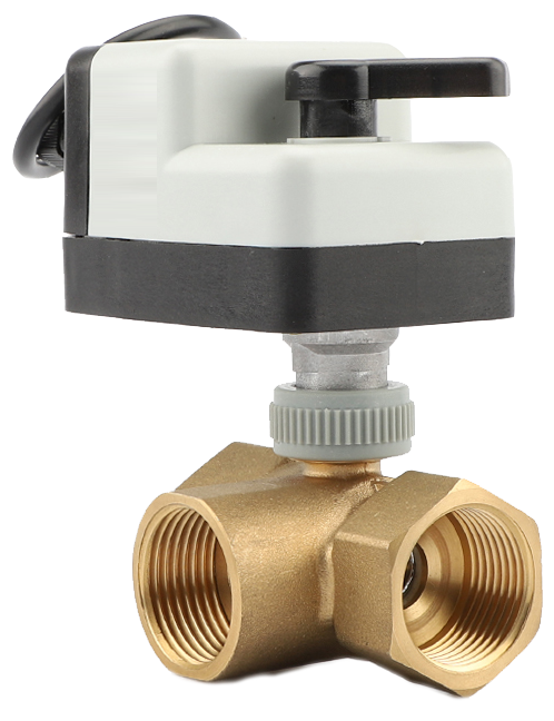 Кульовий клапан Tervix Pro Line ZERG 3-ходовий н/в 1'' DN25 із самоповоротним електроприводом латунь 206132