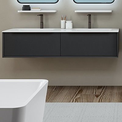 Тумба с раковиной Kolpa San Ramona OUR 160 1595x500x361.5 мм МДФ антрацит 538820