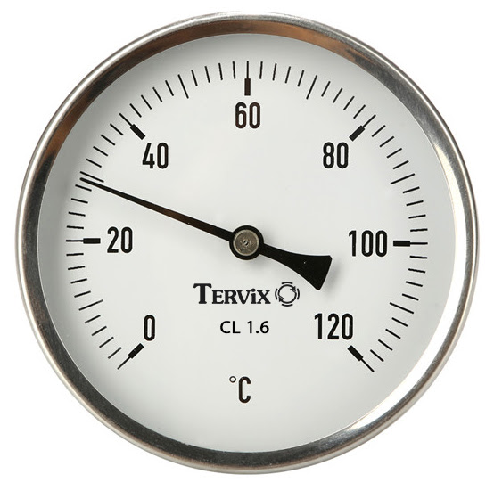 Термометр Tervix Pro Line Bith 100/100 0-120°С 1/2'' аксиальное подключение 356945