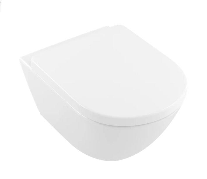 Унитаз подвесной Villeroy & Boch Subway 2.0 XL 41х58 см с сидением санитарная керамика альпийский белый 4609R001P