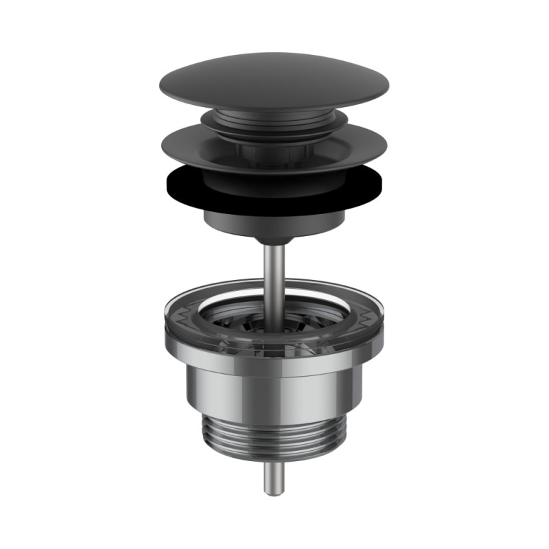 Донный клапан для раковины Laufen Automatic Clic 1¼'' черный матовый титан с PVD-покрытием H3709890811041