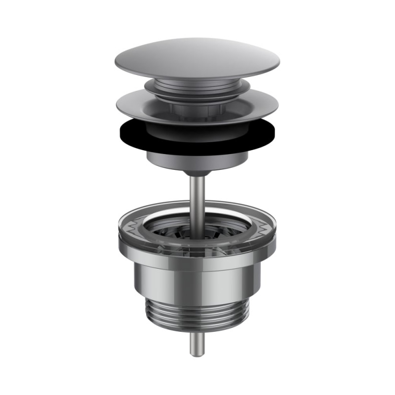 Донный клапан для раковины Laufen Automatic Clic 1¼'' матовая нержавеющая сталь с PVD-покрытием H3709890901041