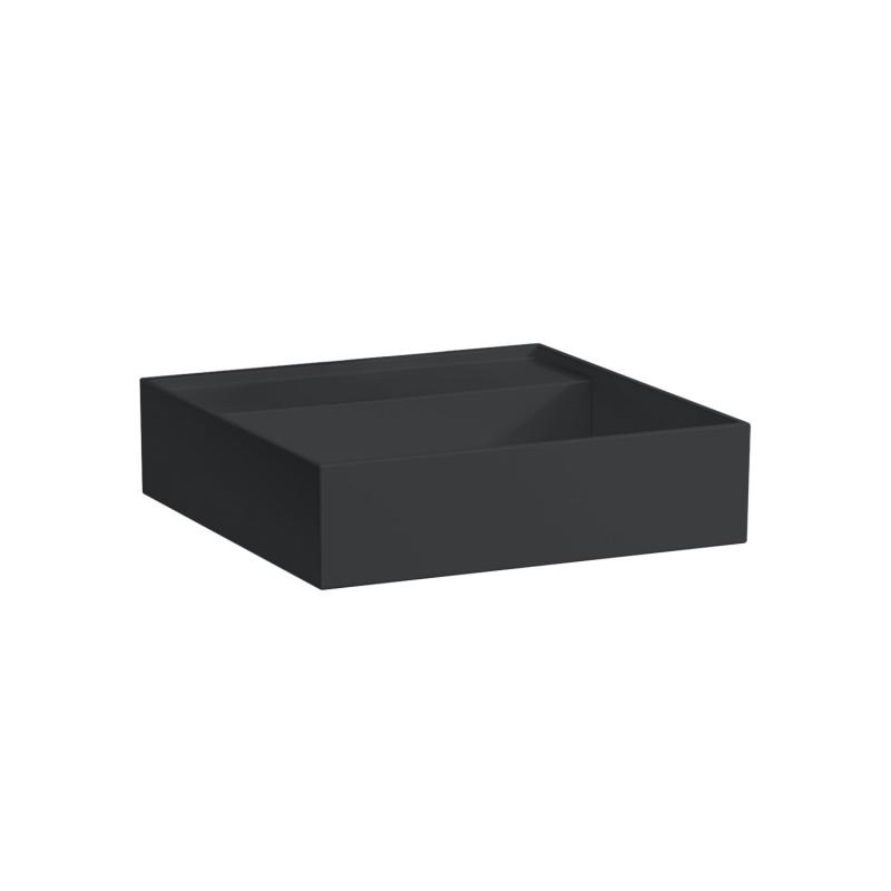 Раковина для ванної Laufen Kartell 46х46 см без отворів без переливу кераміка чорний матовий H8153317161121