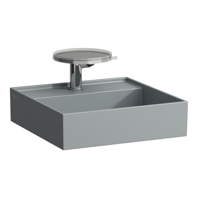 Раковина для ванної Laufen Kartell 46х46 см з одним отвором без переливу кераміка графіт матовий H8153317581111