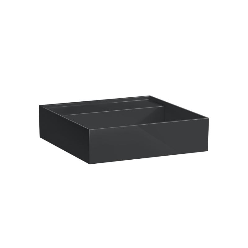 Раковина для ванної Laufen Kartell 46х46 см без отворів без переливу кераміка чорний глянсовий H8153310201121