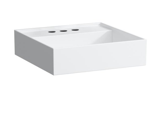 Раковина для ванной Laufen Kartell 46х46 см с 3 отверстиями без перелива керамика белый матовый H8153317571581