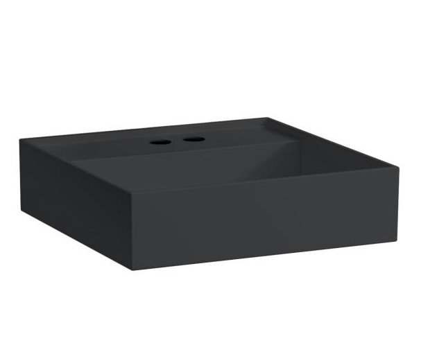Раковина для ванной Laufen Kartell 46х46 см с 2 отверстиями без перелива керамика черный матовый H8153317168151