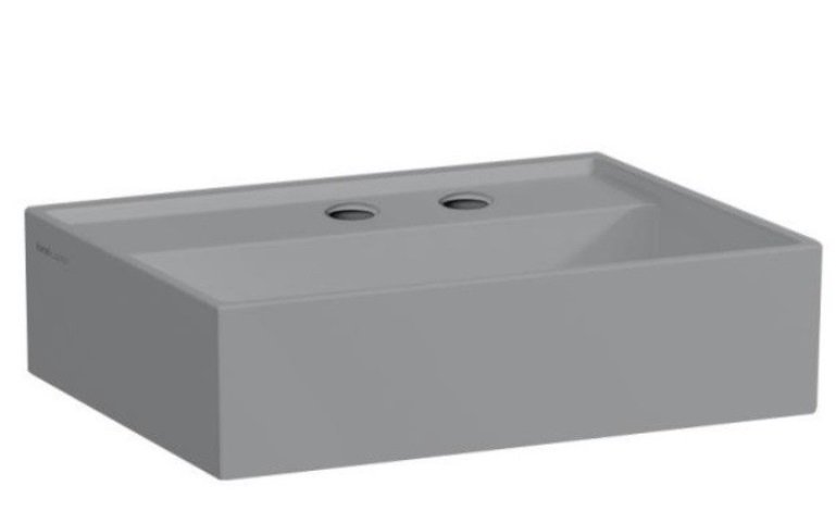 Раковина для ванной Laufen Kartell 46х46 см с 2 отверстиями без перелива керамика графит матовый H8153317588151